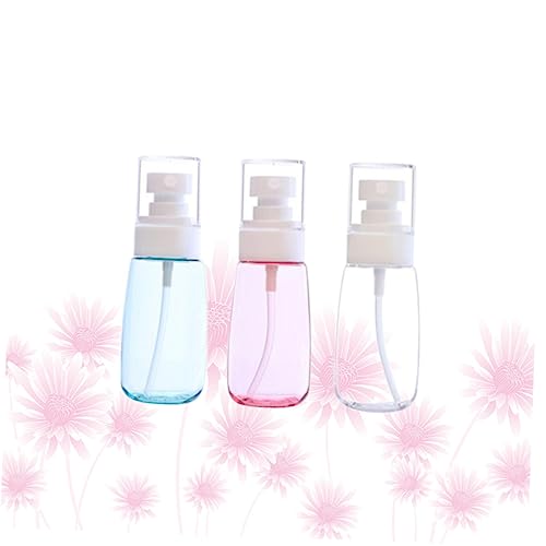 VALICLUD 3Pcs Transparent Blue Pink Sunscreen Sprayers Pump Bottles Fine Mist Refillable Subpackaging Travel Spray Bottles for Outdoor Use
