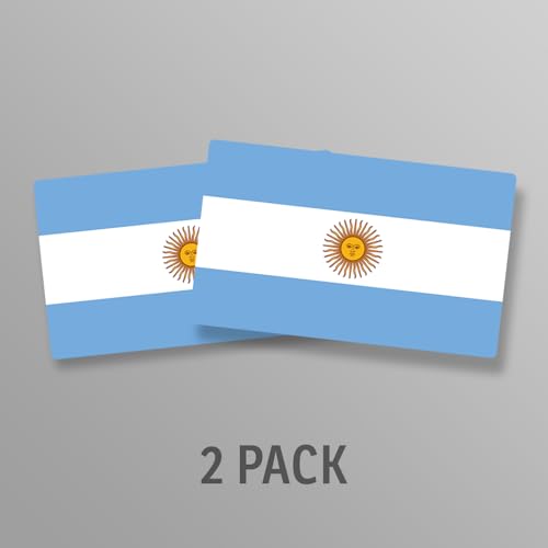 Image of World Country Flag Decal Stickers - Two Pack - for Cars Windows Bumpers Laptops Tablets Tumblers Cups Walls (Argentina)