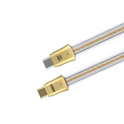 DD ddHiFi TC19CC Gold USB C Cable Digital Signal OTG Cable Pure Silver USB-C to USB-C DAC Cable, Four-Wire Parallel Design(Gold Edition),45 cm