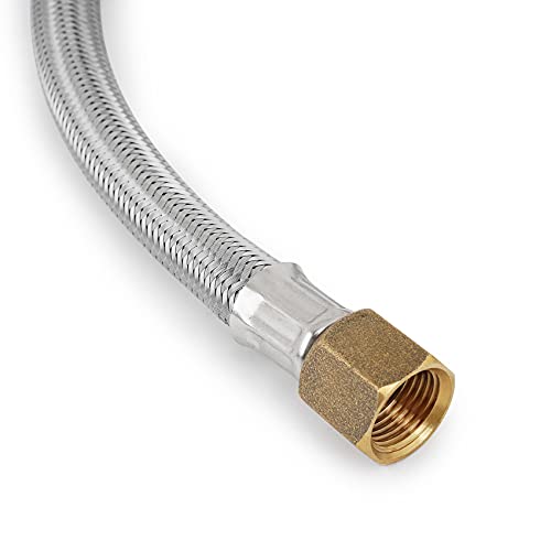 Stanbroil 0-30Psi High Pressure Adjustable Propane Regulator Type 1 Connection With 3/8 Female Flare Swivel Fitting And 48-Inch Stainless Steel Braided Hose Assembly Kit #TOP3