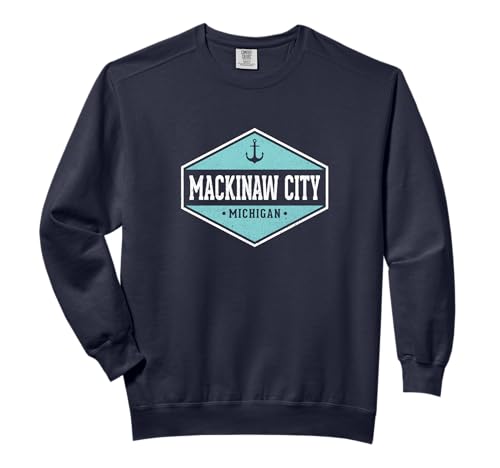 Mackinaw City Michigan Souvenir T-Shirt Comfort Colors Adult Sweatshirt