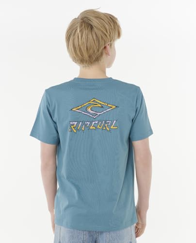 T-shirt Rip Curl garçon manches courtes bleu pour les vacances à la plage