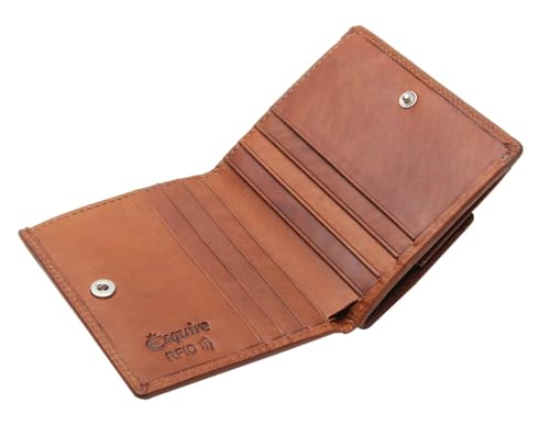 Portefeuille Esquire Brown en cuir compact 9x10 cm