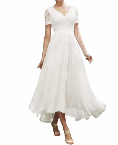 Photo de EFVBN Robes de Mariée, Robes de Mariée Blanches Simples, Robes de Mariée, Robes de Mariée, Robes de Toast Simples, Dîner de Gala, Europe, Blanc, 4