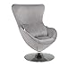 Mingone Eiersessel Drehstuhl in Ei-Form mit Drehstuhl Liegestuhl Einzelsofa Samt Club Sofa Cocktail Stuhl Rückenlehnenkissen (Grau)
