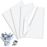 120 Blatt Seidenpapier Weiß 35 x 50cm,Seidenpapier Verpackungsmaterial,Geschenkpapier für Blumen Füller,Valentinstag Ostern Hochzeit Geburtstag Deko (Weiß)