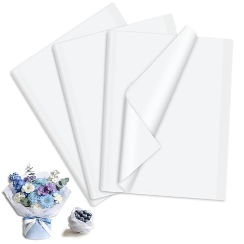 120 Blatt Seidenpapier Weiß 35 x 50cm,Seidenpapier Verpackungsmaterial,Geschenkpapier für Blumen Füller,Valentinstag Ostern Hochzeit Geburtstag Deko (Weiß)
