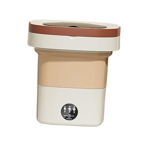 Image of ATORSE Foldable Mini Washing Machine 8L Small Bucket Washer for Travel Dorm Camping Beige