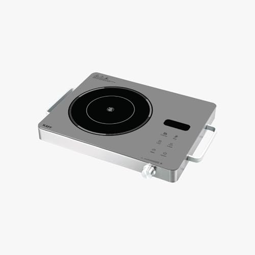 Image of KAFF Infrared Induction Cooktop 2200W | Touch Control | 3 Cooking Functions with Barbeque | Works with All Cookware | Fast Heating | Energy Efficient | Portable | Grey Glass | TIR36