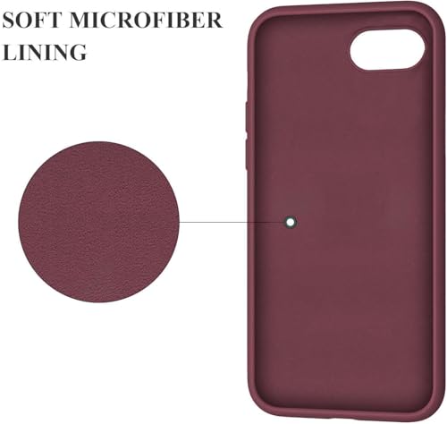 Image of VONZEE Back Cover Compatible for iPhone 7 /8 /SE /SE (3rd Gen) Liquid Silicone Gel Rubber Shockproof Candy Phone Cases Compatible for iPhone 7 /8 /SE /SE (3rd Gen) (Wine Red)