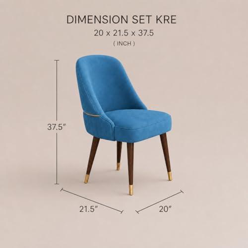 Image of WOODEN SPACE 4 Seater Wooden Dining Table Set | Urban Marble Top Dining Table with Chairs for Dining Room & Kitchen (Modern Grand Aura Blue) (54 x 36 x 30 inch)