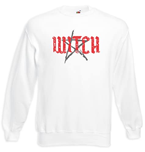 Sweat-shirt pentagramme blanc Urban Backwoods M fini les pulls alternatifs ternes et inconfortables