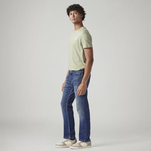 Image of Levi's Men's 513 Mid Indigo Straight Fit Mid Rise Jeans