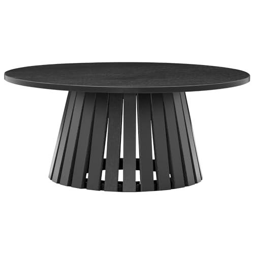 Happy Garden Table Basse LIV Noire en aggloméré et mélaminé, Ronde, Style scandinave, Plateau avec Un diamètre de 80cm LIV - Design élégant, Parfaite...