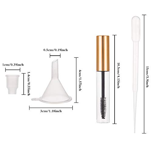 umorismo 20 Pcs 10ml Mini Mascara Tubes Empty Mascara Tube and Wand, DIY Mascara Container with Eyelash Wand, Inserts, Funnels for Castor Oil, Cosmetics Supplies - Image 3