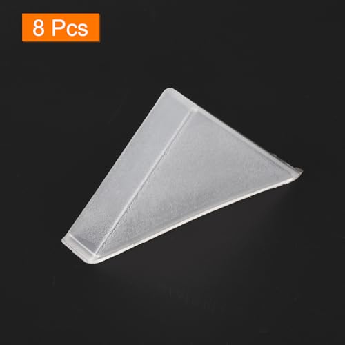 Image of uxcell 8Pcs Plastic Corner Protectors 12x66mm Triangle Shape Glass Corner Guards Cushion for Corner Protection of Glass, Mirror, Tile, White