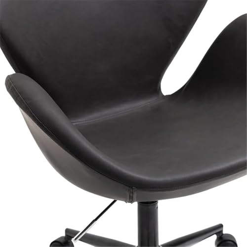 Image of Modern Swivel Lounge Chair with Hydraulic Lift for Home Office Hotel Cafe (Black-Black)