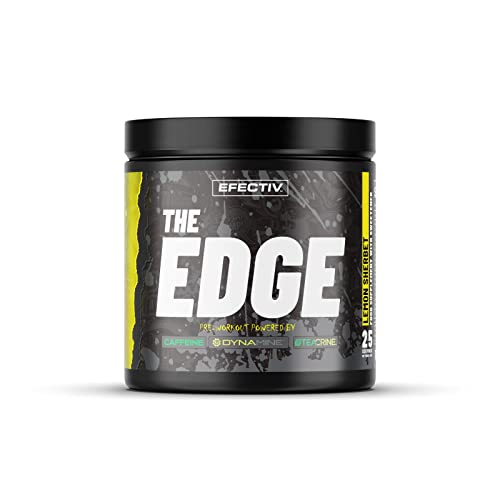 Efectiv Nutrition The Edge Pre Workout 300g | Beta Alanine | Caffeine | Dynamine | Teacrine | Helps Provide Fast Clean Energy and Focus | 25 Servings (Lemon Sherbert)