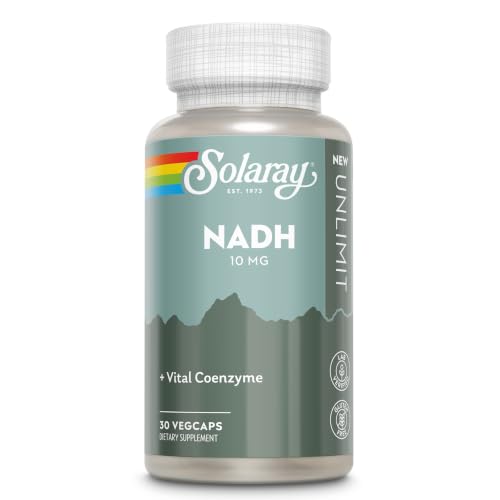 SOLARAY NADH 10 mg - Active Form of Niacin Reduced NAD Supplement - Cofactor in Cellular Energy Pathways - Lab Verified Gluten Free 60-Day Guarantee - 30 Servings 30 VegCaps