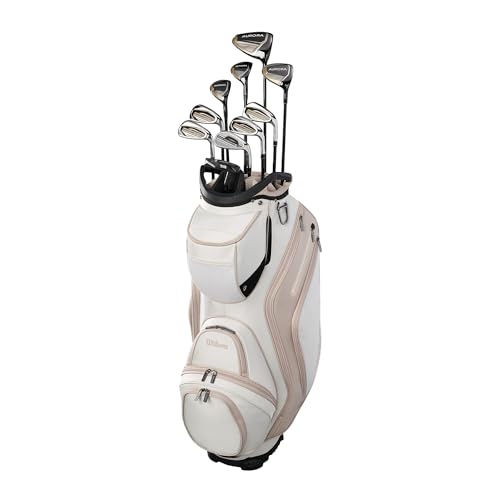 Wilson Womens Aurora Complete Golf Set with Cart Bag- Right Hand Standard White/Pink