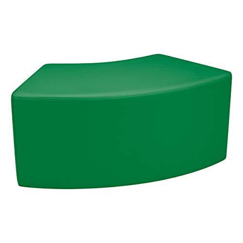 Image of Sprogs 18 inch H Structured S-Curve Stool -Flexible Modular Collaborative Soft Seating for Office, Home, Lounge and School Classrooms with Durable Frame -Green