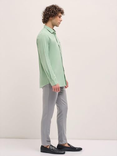 Image of THE BEAR HOUSE Men's Cotton Solid Tailored Fit Fomal Shirt