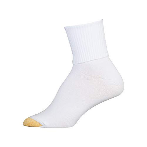 Goldtoe Women's Classic Turn Cuff Socks, Multipairs, White (6-Pairs), Medium #TOP2