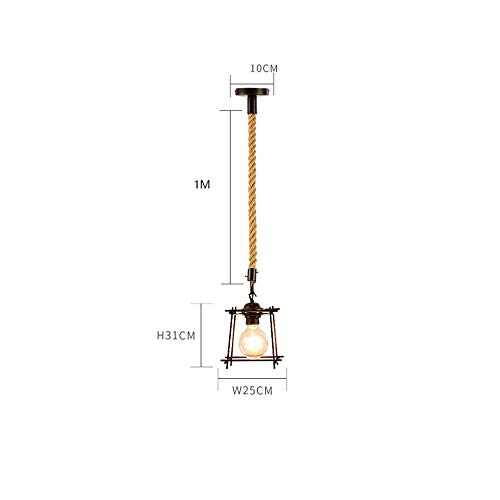 Suspension créative avec cordon en ficelle réglable et structure blanche E27
