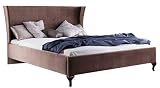 messingbett jugendstil Breite: 196,4 cm Casa Padrino Luxus Jugendstil Doppelbett Taupe/Dunkelbraun 196,4 x 211 x H. 121 cm - Jugendstil Bett - Barock & Jugendstil Schlafzimmermöbel