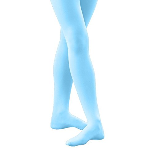 Banner Bonnie Girls' Opaque Microfiber Dance Stockings School Uniform Footed Tights (8-10, Turquoise)2