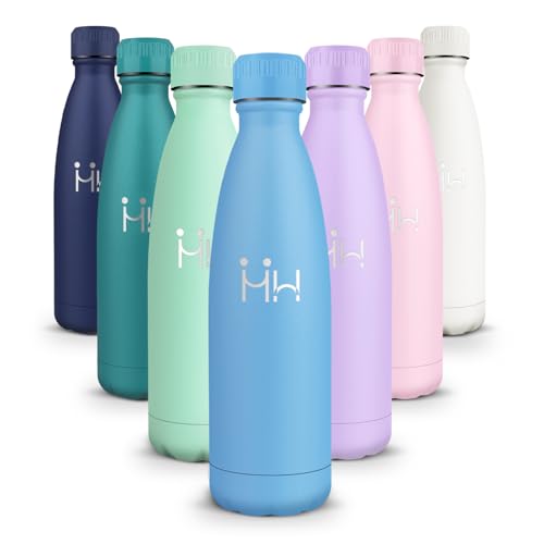HoneyHolly Botella Termica 500ML - Botella agua Acero Inoxidable, Termo con pared Doble Aislamient, de Fugas, Cantimplora Termica para Niños, Deportiva, Gym - Conserva 12 Horas Caliente, 24 frio