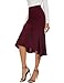 BBONL INEDRESS Rock Damen Midilang Stretch Kordelzug Röcke Basic Solide Vielseitige Dehnbar elegant Bleistiftröcke mit Rüschen Bodycon Wickelrock Burgundy 2XL Damen Elegant günstig Kaufen-BBONL INEDRESS Rock Damen Midilang Stretch Kordelzug Röcke Basic Solide Vielseitige Dehnbar elegant Bleistiftröcke mit Rüschen Bodycon Wickelrock Burgundy 2XL