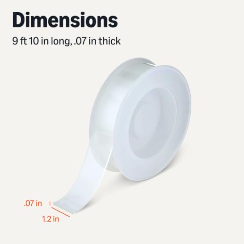 Image of Amazon Basics Double-Sided Heavy Duty Adhesive Clear Mounting Tape, Transparent, 118.2 inch L x 1.18 inch W x 0.07 inch H
