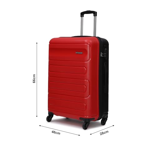 Image of Yayavar Tokyo Textured ABS Hard-Sided Suitcase Bag | Dual Color Trolley with 4 Spinner Wheels, Number Lock, Water Resistant | Luggage Bag for Travel