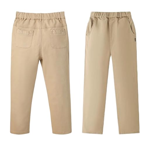 Pantalon long extensible enfant kaki de style décontracté pour garçon