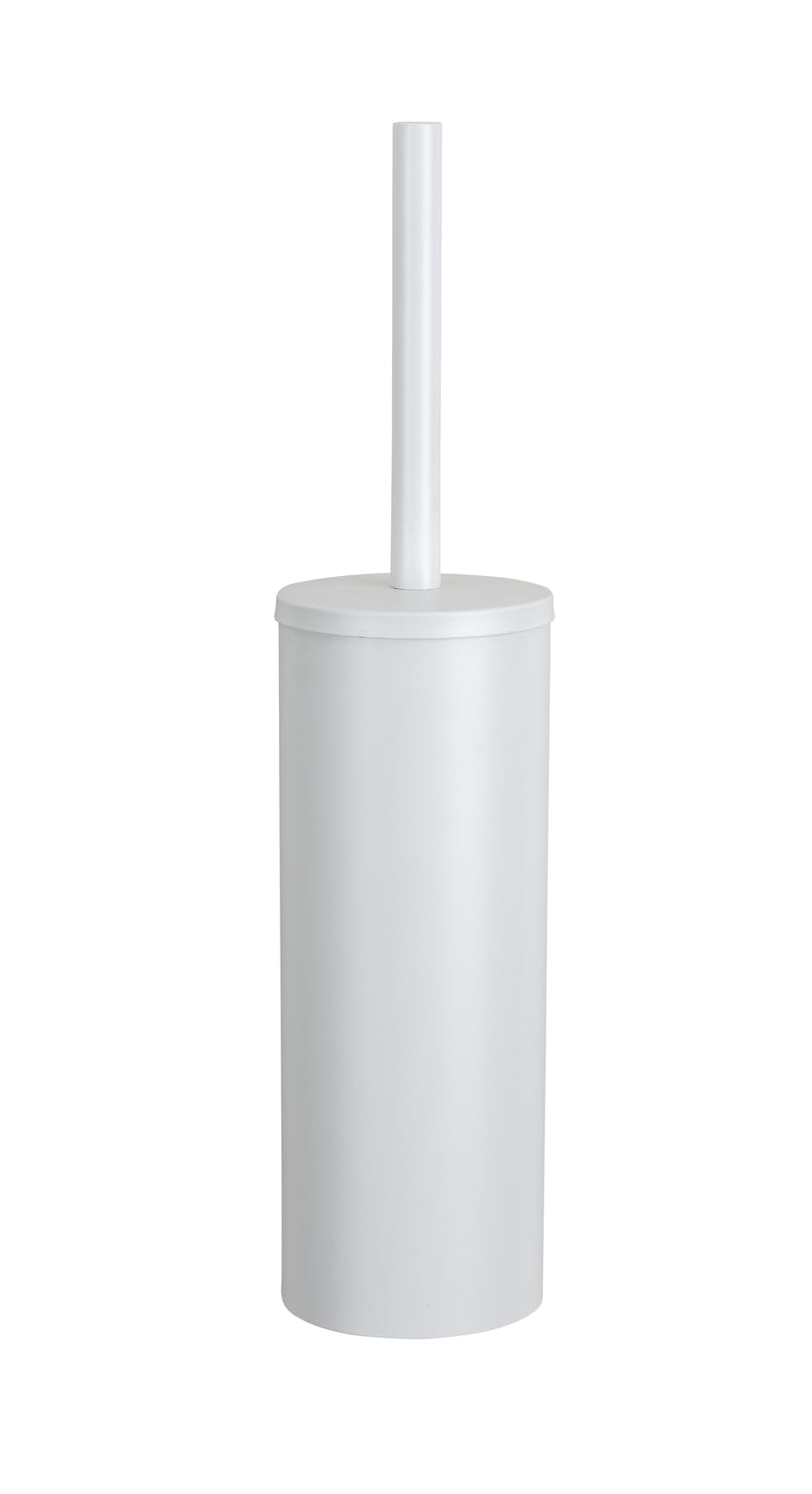 WENKO Turbo-Loc WC-Garnitur Mod. Orea eleganter Toilettenbürstenhalter aus rostfreiem Edelstahl geschlossen 9 x 39,5 x 12,5 cm Weiß matt