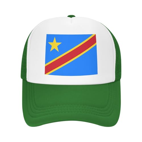 Congo Flag Trucker Hat Snapback Mesh Baseball Cap Unisex2