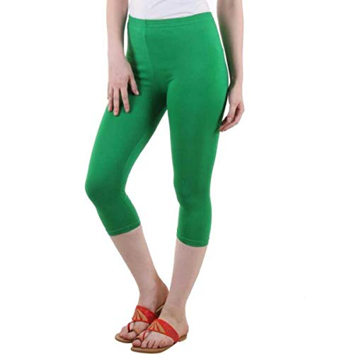 Image of PI World Women's Calf Length Cropped Leggings Cotton Lycra Fabric Slim Fit 3 /4th | Pants