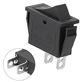 Zilimontt Wippschalter, 2 Positionen für SPST 15 A, 250 VAC, Ein-Aus-Schalter für Laufband, Auto, Boot, 12 V/240 V Anwendungen, mit für KCD3-101 2P, schwarze ABS-Plattenmontage