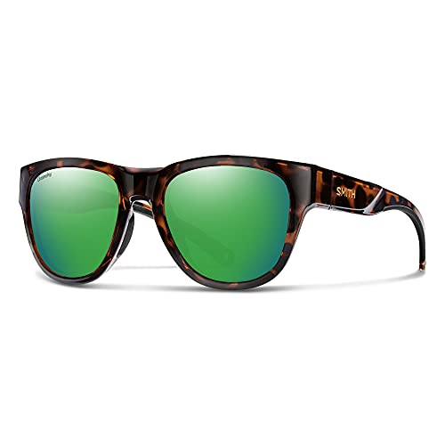 SMITH Rockaway Sunglasses – Performance Sports Sunglasses with Wrap around Fit for Cycling, Running, Baseball, Golf – for Men & Women – Tortoise + ChromaPop Polarized Green Mirror