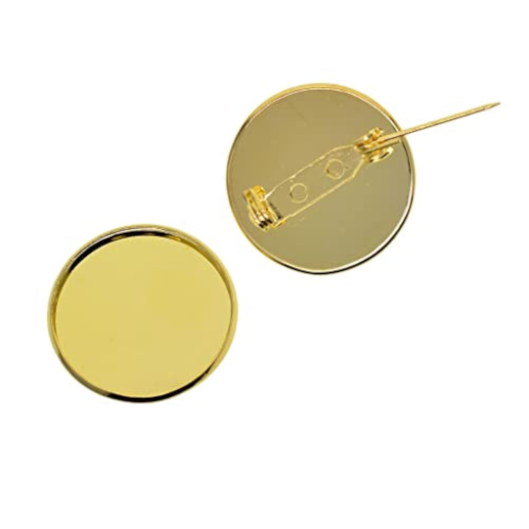 10Pcs Brooch Making Blank Cabochon Trays, Golden