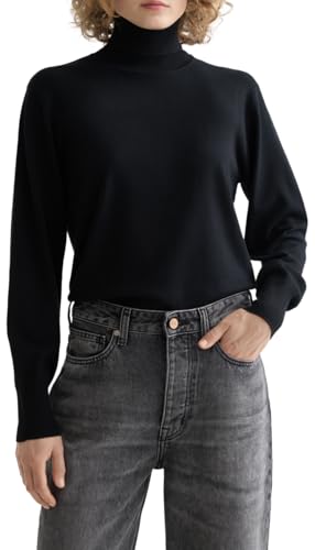 Scotch & Soda Womens Relaxed-fit Roll Neck Pullover Sweater, Black, L UK