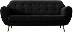 Sofá 3 Lugares Beegees Suede Preto