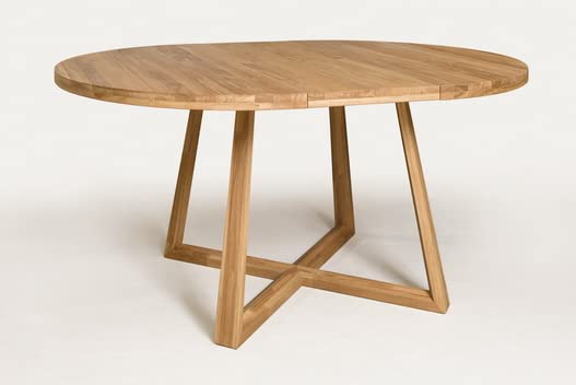 Mesas De Comedor Con Patas Cruzadas Armande En Madera Maciza Roble