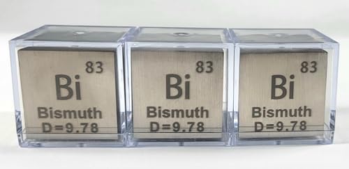 Image of 1.5 inch 38.1mm Bismuth Metal Cube Bi up to 99.9% Pure Periodic Table Element Engraved Density Collection Science Education Display Block Cube + Acrylic Case Box - 1PC