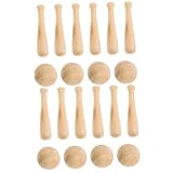 ibasenice 60 Piezas Mini Béisbol Bates De Béisbol Sin Pintar Adornos para Niños Adorno para Niños Bolas Redondas De Madera Artesanías De Madera para Niños Juguetes De Madera Artesanía Sin
