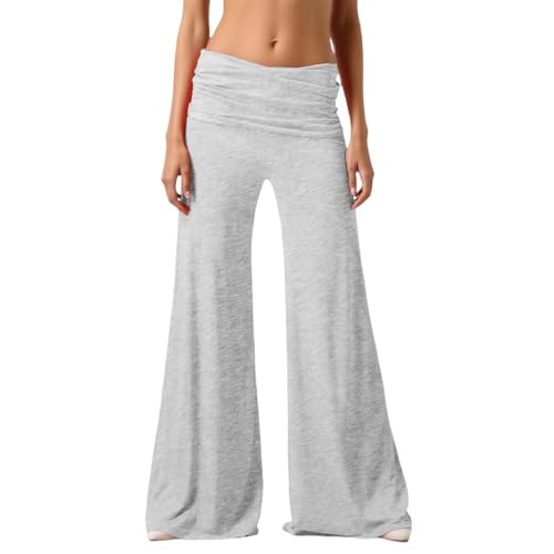 Pantalon de sport palazzo corail à taille repliable pour un maintien parfait
