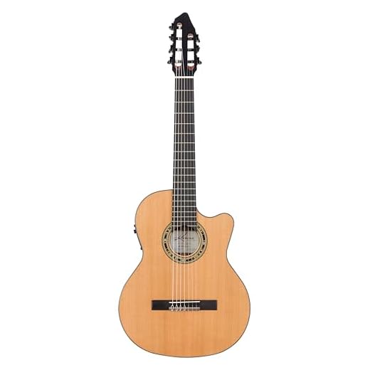 Kremona Fiesta F65CW-7S – Acoustic/Electric 7-String Nylon String Guitar – Handmade in Europe – Deluxe Hardshell Case Included