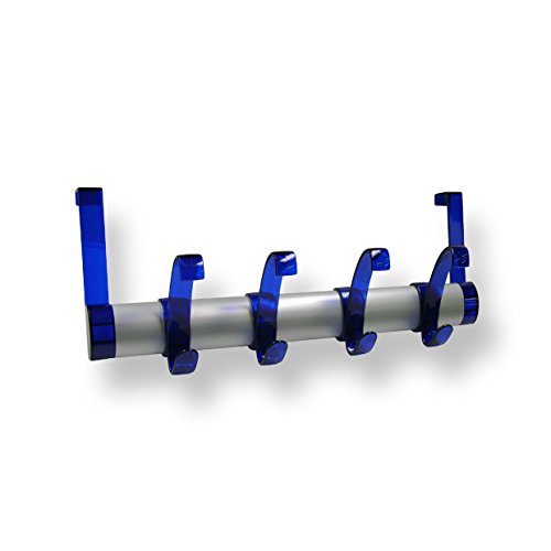 Preisvergleich Produktbild SIRO Türgarderobe Merseburg, Modern, Kunststoff metallfolieneffekt weißaluminium glaseffekt blau, 396 mm x 98 mm x 160 mm, 01007-396MF18KGSA3V1K