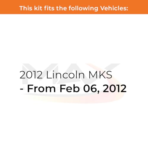 Image of Max Advanced Brakes Front & Rear Brake Kit Compatible With 2012 Lincoln MKS From Feb 06 2012 Replacement Geomet Coated OE Disc Brake Rotors and Ceramic Brake Pads